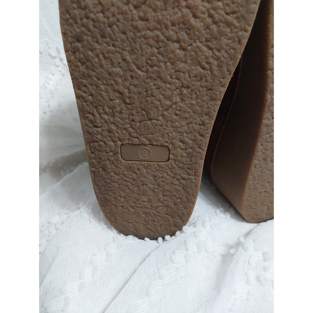 Womens Brown Faux Suede Platform Ankle Boots Wedge Sole Side Zip Size 6 - Picture 5 of 6